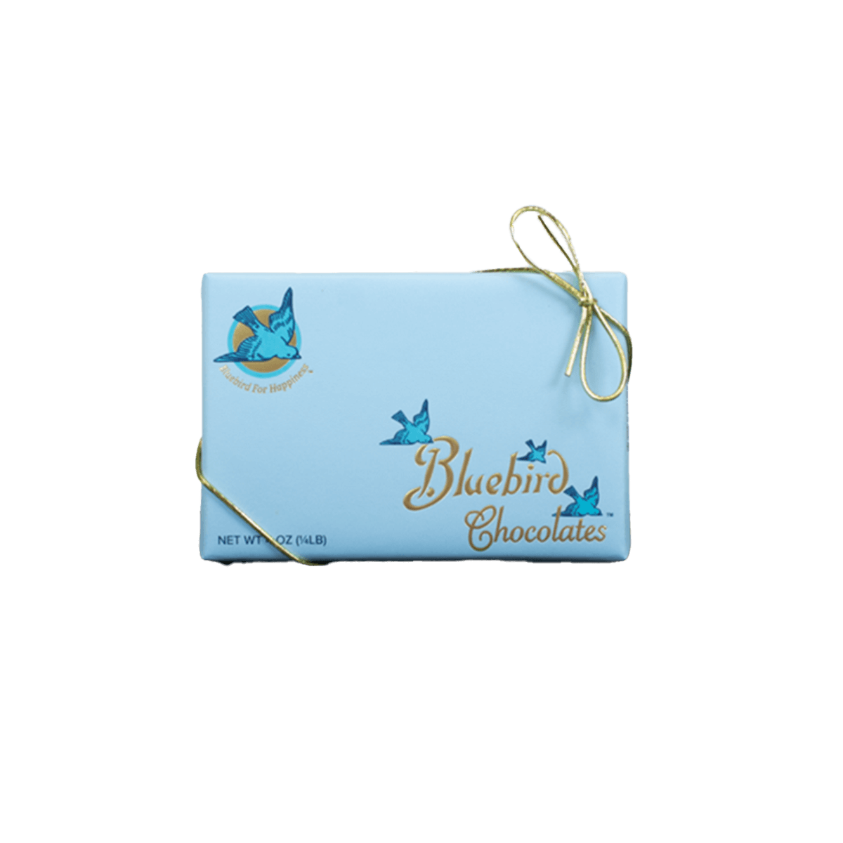 A quarter pound gift box of Bluebird chocolates.